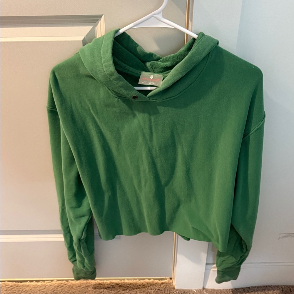 Free People Green Cropped Hoodie - never worn
